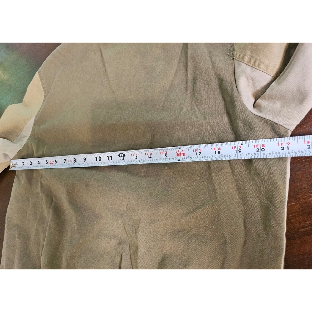 Sun + Stone Bomber Jacket Mens Small Green Tan Colorblock Utility Full Zip - Picture 9 of 10